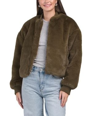 TJ Maxx Faux Fur Bomber Jacket For Spandex/Polyester - Brown