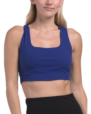 TJ Maxx Square Neck Racerback Bra Top For Spandex/Polyester - Blue