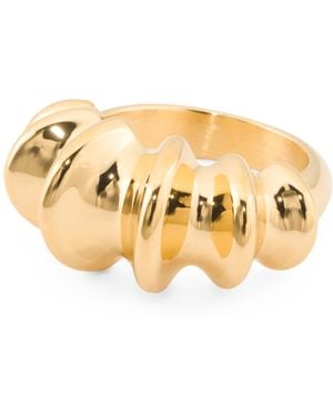 TJ Maxx 14Kt Graduated Ribbed Ring For - Metallic