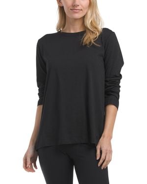 TJ Maxx Essential Long Sleeve T-Shirt For Cotton/Viscose - Black