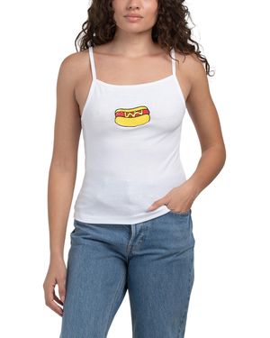 TJ Maxx Hot Dog Embroidered Tank Top For Spandex/Cotton - Blue