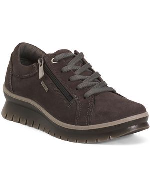 TJ Maxx Suede Sneakers With Lateral Zippers For - Brown