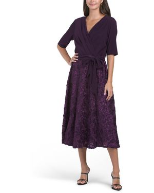 TJ Maxx Tea-Length Party Dress For Nylon/Spandex/Polyester - Purple
