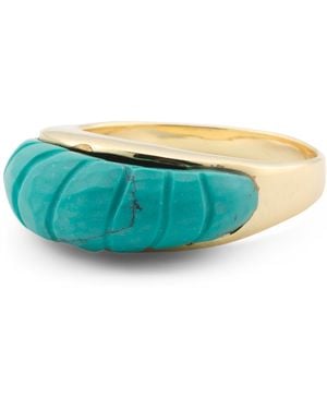 TJ Maxx 18Kt Plated Carved Ring - Blue