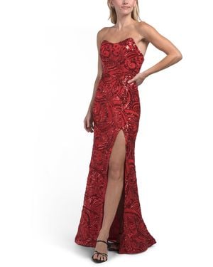 pink lucy in the sky dress Sequin Strapless Corset – Libby Story Blush Pink Shift Dress sku_349017 Size:13-15 All Measurements Are For