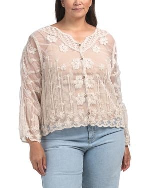 TJ Maxx Plus Lace Cardigan For Cotton/Polyester - Blue