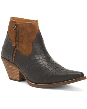 TJ Maxx Lad 5 Caiman Prt Boots With Zip Ricki For Leather/Suede - Brown