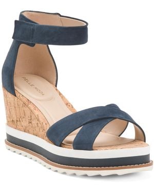 TJ Maxx Suede Westyn Wedge Heels For Leather/Suede - Blue