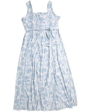TJ Maxx Plus Cosette Dress With Figure Trimming Waistband For Polyester - Blue