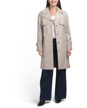 TJ Maxx Water Resistant Cotton Blend Single Breasted Trench Coat, Cotton/Polyester - Natural