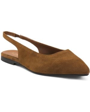 TJ Maxx Suede Slingback Pointy Toe Flats For - Brown