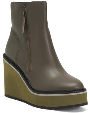 TJ Maxx Leather Avail Wedge Booties For - Green