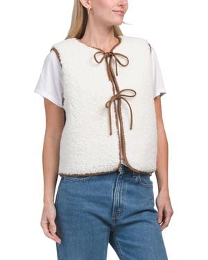 TJ Maxx Tie Front Vest, Polyester - White