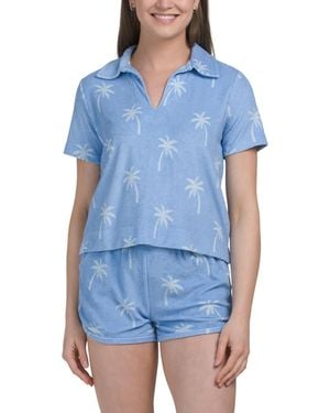 TJ Maxx Cabana Short Sleeve T-Shirt, Cotton/Polyester/Rayon - Blue
