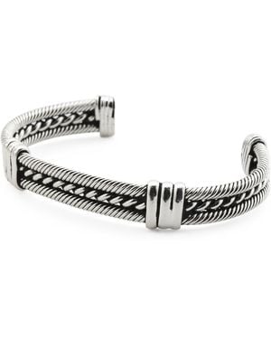 TJ Maxx Sterling Plated Cable Cuff Bracelet - Metallic