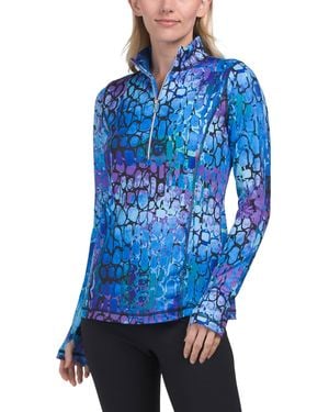 TJ Maxx Quarter Zip Base Layer Top For Spandex/Polyester - Blue