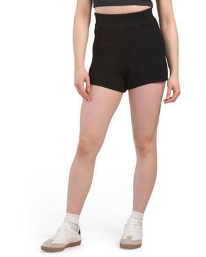 TJ Maxx High Rise Sweater Shorts For Polyester/Viscose - Black