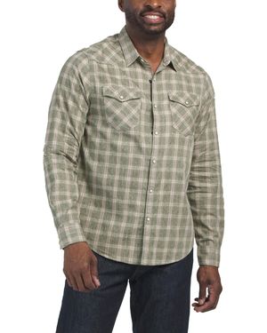 TJ Maxx Long Sleeve Western Shirt For Cotton - Gray