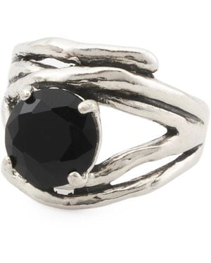 TJ Maxx Sterling Glass Bypass Ring - Multicolor