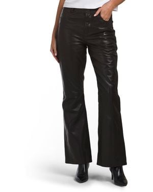 TJ Maxx Leather Flair Pants For Polyester/Leather - Black