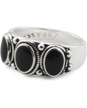 TJ Maxx Sterling Plated Onyx Band Ring - Multicolor