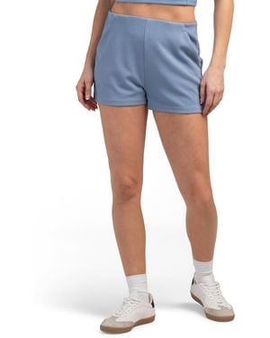 TJ Maxx Wide Rib Scuba High Waist Shorts With Side Pockets For Spandex/Modal/Polyester - Blue