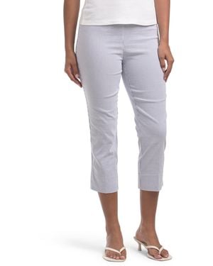 TJ Maxx Seersucker Super Stretch Cropped 23 Pull On Pants For Nylon/Spandex/Cotton - Gray