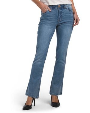 TJ Maxx Ab Tech High Rise Bootcut Jeans With Back Pocket Embroidery For Spandex/Cotton/Polyester - Blue