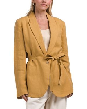 TJ Maxx Linen Blend Jacket, Cotton/Linen - Natural