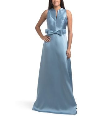 TJ Maxx Sleeveless Mikado Gown With Bow For Polyester - Blue