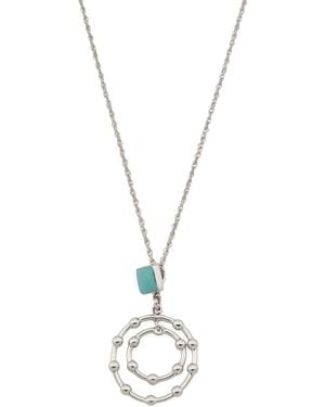 TJ Maxx Sterling Circle Drop Pendant Necklace - Metallic