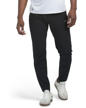 Tj Maxx Block Logo Slim Fit Warp Knit Pants For Nylon/Spandex - Black
