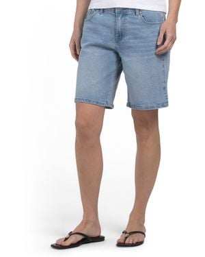 TJ Maxx Mid Rise Jorts With Side Slits For Spandex/Cotton/Polyester - Blue