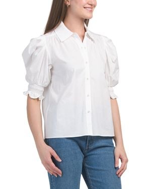 TJ Maxx Corinne Poplin Top For Cotton - White