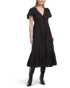 TJ Maxx Ashlyn Midi Dress For Cotton - Black