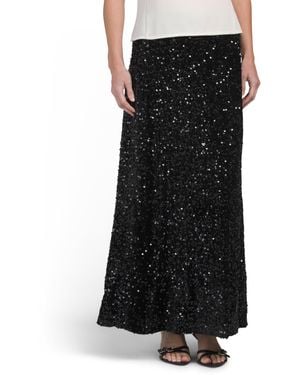 TJ Maxx Full Sequin Skirt For Polyester - Black