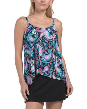 TJ Maxx Cape Town Tankini Top For Nylon/Spandex - Blue