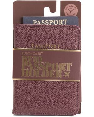 TJ Maxx Rfid Passport Holder, Leather - Purple