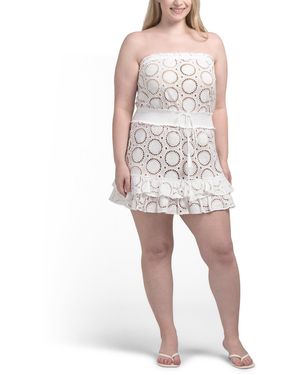 TJ Maxx Verity Cotton Eyelet Mini Dress For - White