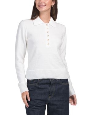 TJ Maxx Margie Polo Sweater, Polyester/Acrylic - White