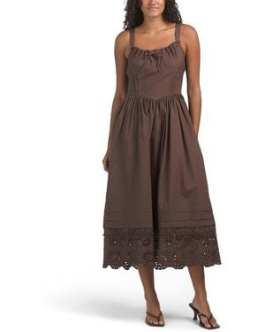 TJ Maxx Peyton Midi Dress For Cotton/Rayon - Brown