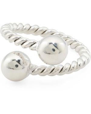 TJ Maxx Sterling Plated Ball Twist Ring - White