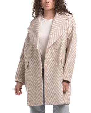 TJ Maxx Faux Wool Trench Coat For Wool/Viscose/Cashmere - Natural