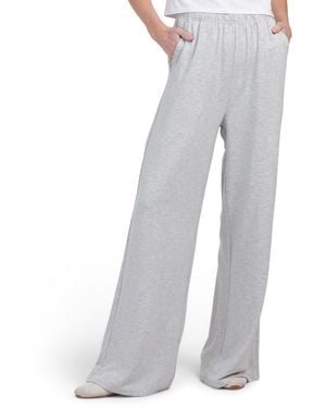 TJ Maxx Modal Terry Englewood Relaxed Wide Pants With Inner Drawcord, Spandex/Polyester/Rayon - Gray