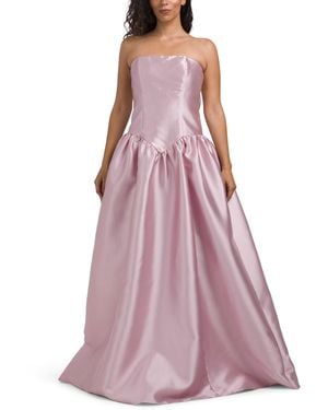 TJ Maxx Dropped Waist Strapless Mikado Gown For Polyester - Purple
