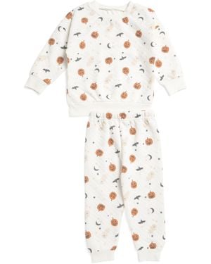 TJ Maxx 2Pc Gobble Turkey Crew Neck Sweatshirt And Pants Set For Cotton/Polyester - White