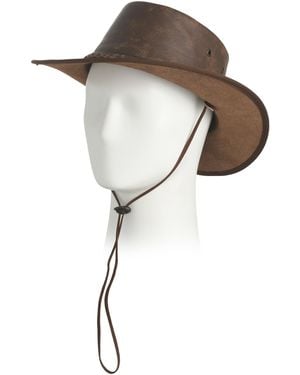 TJ Maxx Leather Crushable Skipper Western Hat For - Natural