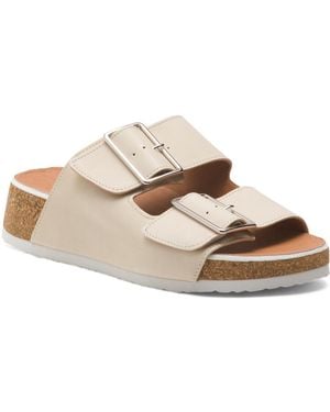 TJ Maxx Leather Comfort Slide Sandals For - White