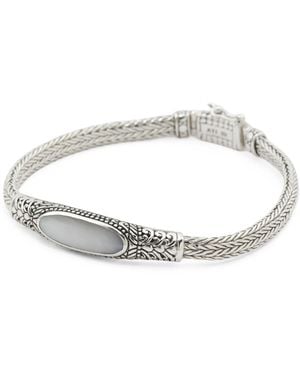 TJ Maxx Sterling Plated Mop Filigree Bar Bracelet - Metallic