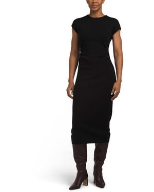 TJ Maxx Wool Blend Cap Sleeve Dress For Nylon/Spandex/Wool - Black